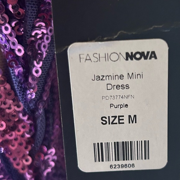 NWT Fashion nova Jazmine Mini Dress - Purple size M - Picture 7 of 7